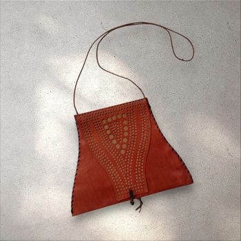 Sac à bandoulière en cuir création artisanale unique Neuf