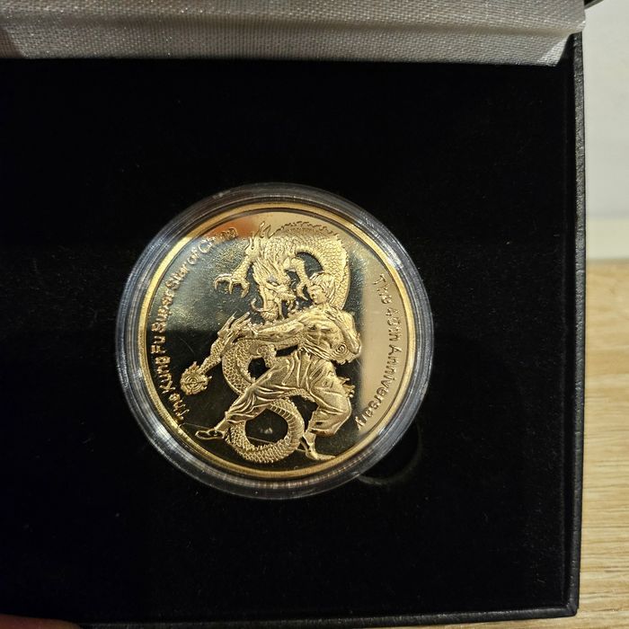 Pièce Bruce Lee plaqué or - photo numéro 3