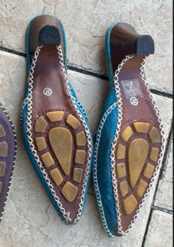 Mules bleues P37 - photo numéro 3