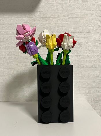 Vase Lego Noir brique XXL - support fleurs Lego bionicl