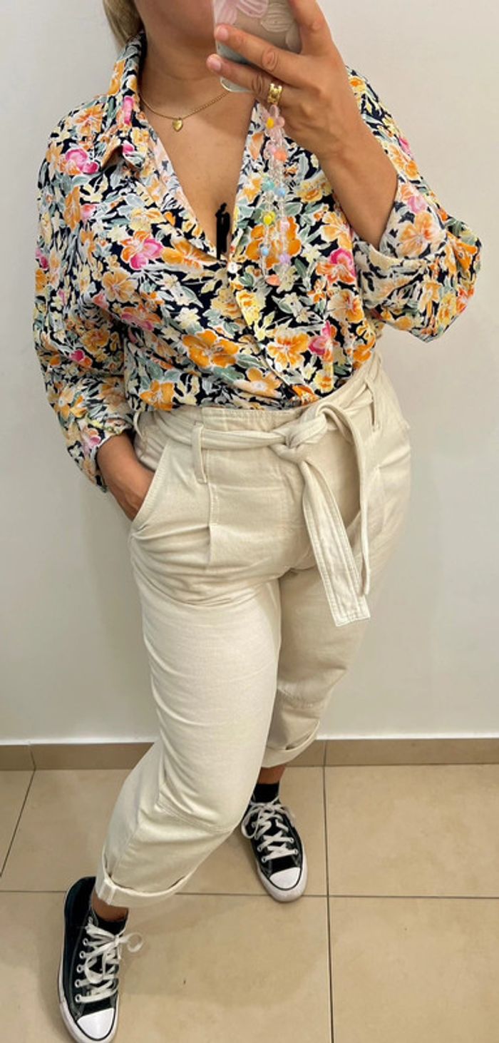 Chemise Fluide Imprimée Fleurs Taille 40 - photo numéro 3