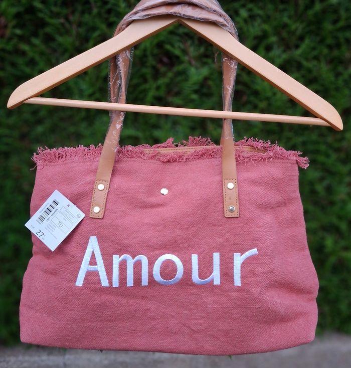 Grand sac Logo Amour Rose Neuf - photo numéro 2