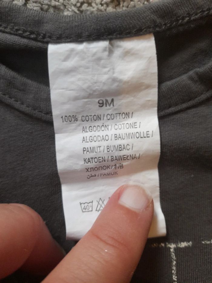 Tee shirt manches longues mon petit amour 9 mois - photo numéro 3