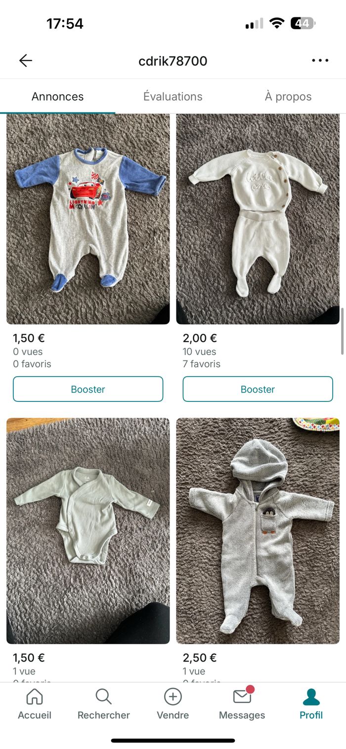 Plusieurs vêtements taille naissance / 1 mois - photo numéro 4