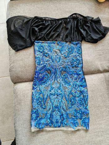 Robe été bleue et noir