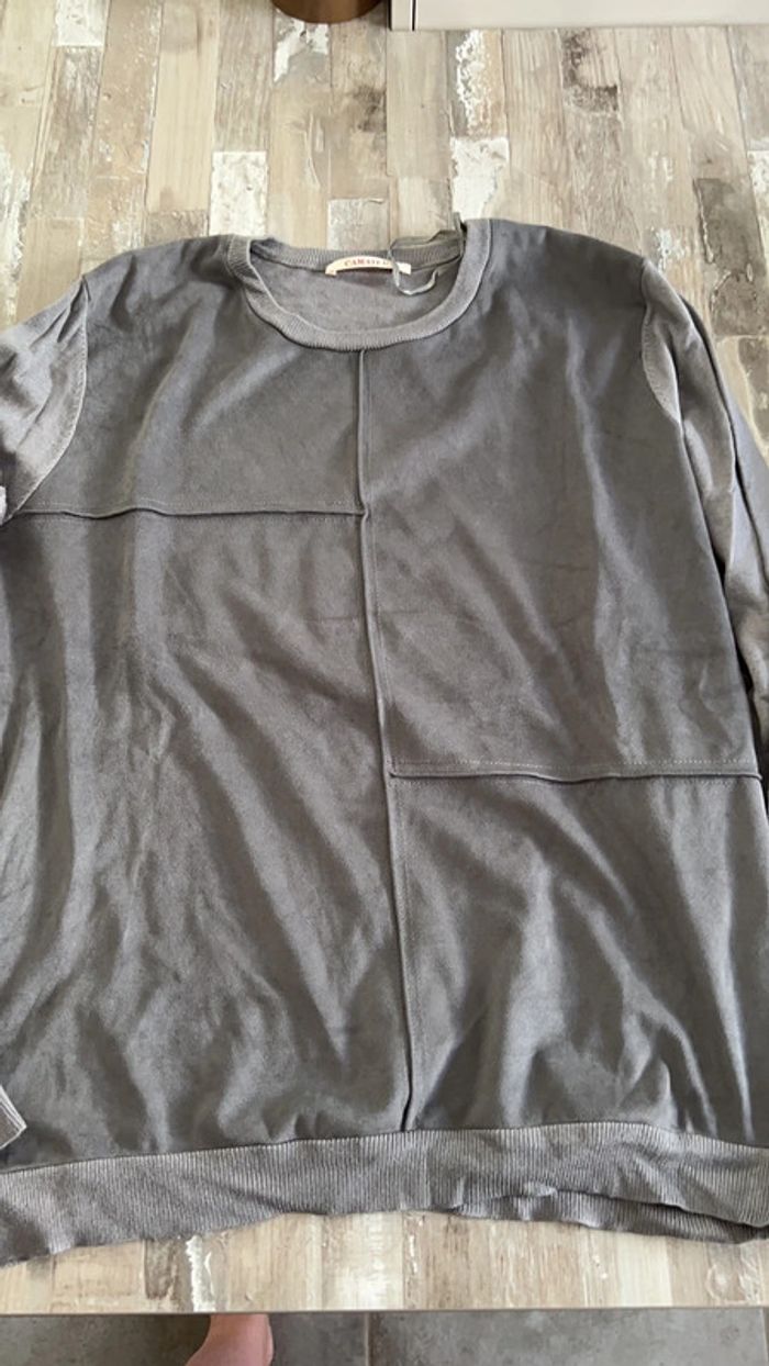 Pull camaïeu en daim T42-44 - photo numéro 3