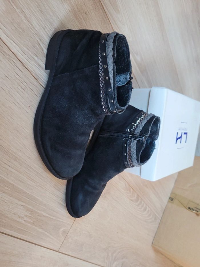 bottines Nubuck noires taille 34 LH - photo numéro 2