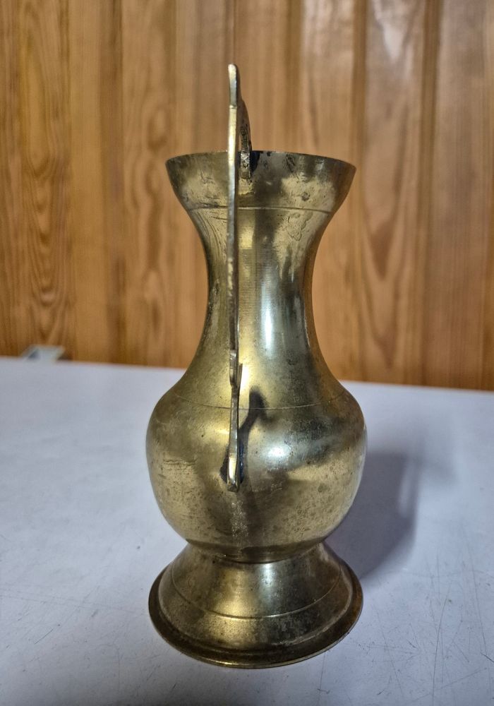 Pichet cruche ancien en laiton décoration - photo numéro 4