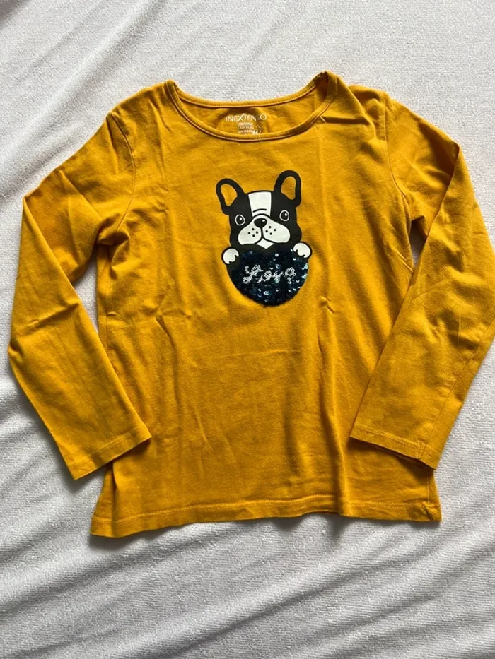 Tee shirt chien paillettes