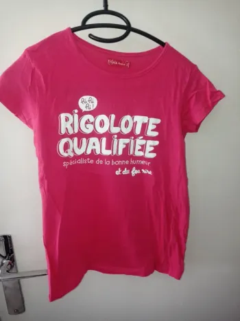 T-shirt manche courte rose fushia