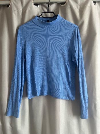 Pull à col roulé bleu Jennyfer