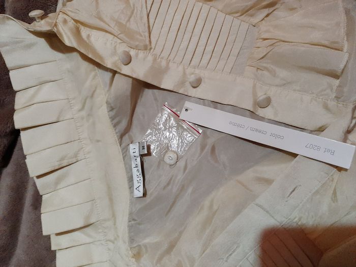 CHEMISIER créme  EN SOIE COL JABOT - AGGABARTI - photo numéro 10