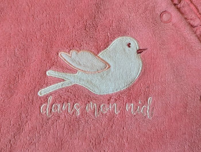 Grenouillère pyjama velours fille 3 mois Colombe velour - photo numéro 3