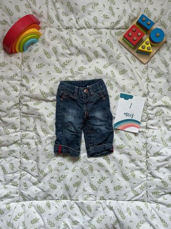 jean bleu doublé taille réglable 1 mois pressions entre les jambes tape à l'oeil