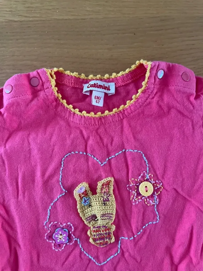 T-shirt manches longues 6 mois catimini - photo numéro 2