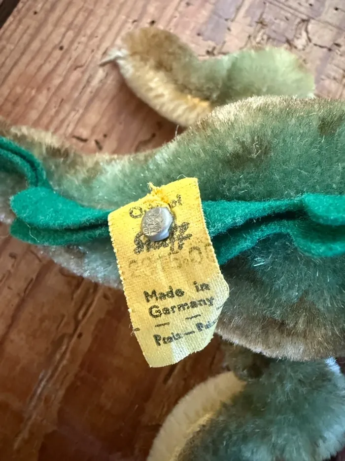 Peluche ancienne Steiff crocodile 32cm alligator 231500 Gary vert - photo numéro 4
