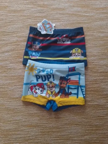 lot de 2 shorty de bain taille 12 mois - paw patrol ( vente unité possible voir annonce)