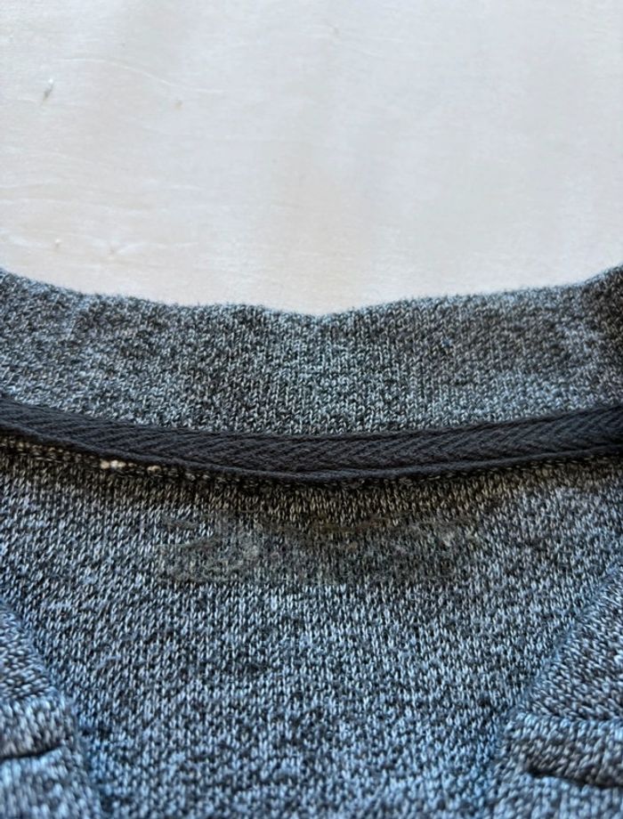 Pull gris noir chine début 2000 y2k homme col V bouton coton taille M - photo numéro 3