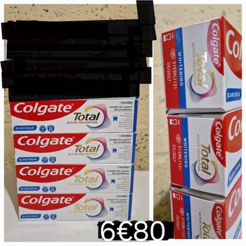 Lot de 4 dentifrice colgate total blancheur 