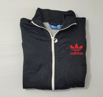 Vêtement vintage de marque Veste zippé Adidas noir et blanche M #D84