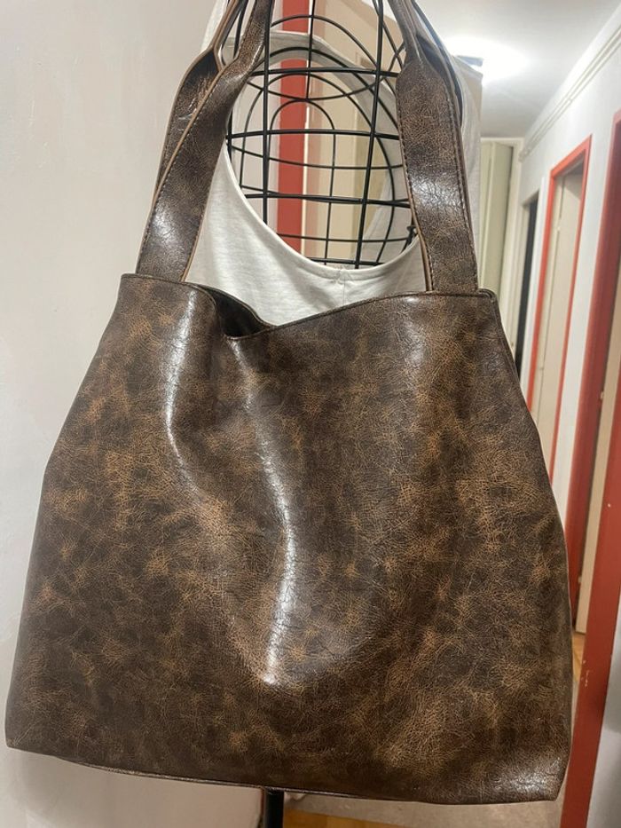 Sac • Fourre-Tout café de Grande Capacité d'Inspiration Vintage. - photo numéro 7