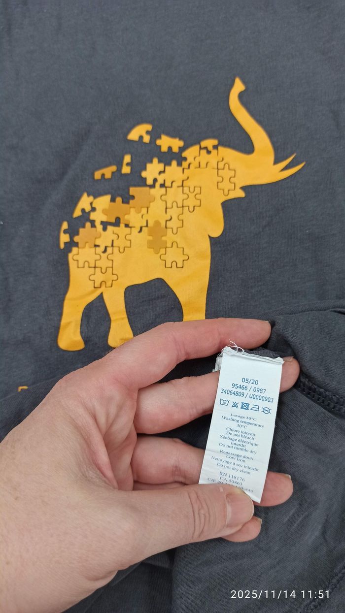 6 ans t-shirt manches courtes éléphant okaidi - photo numéro 3