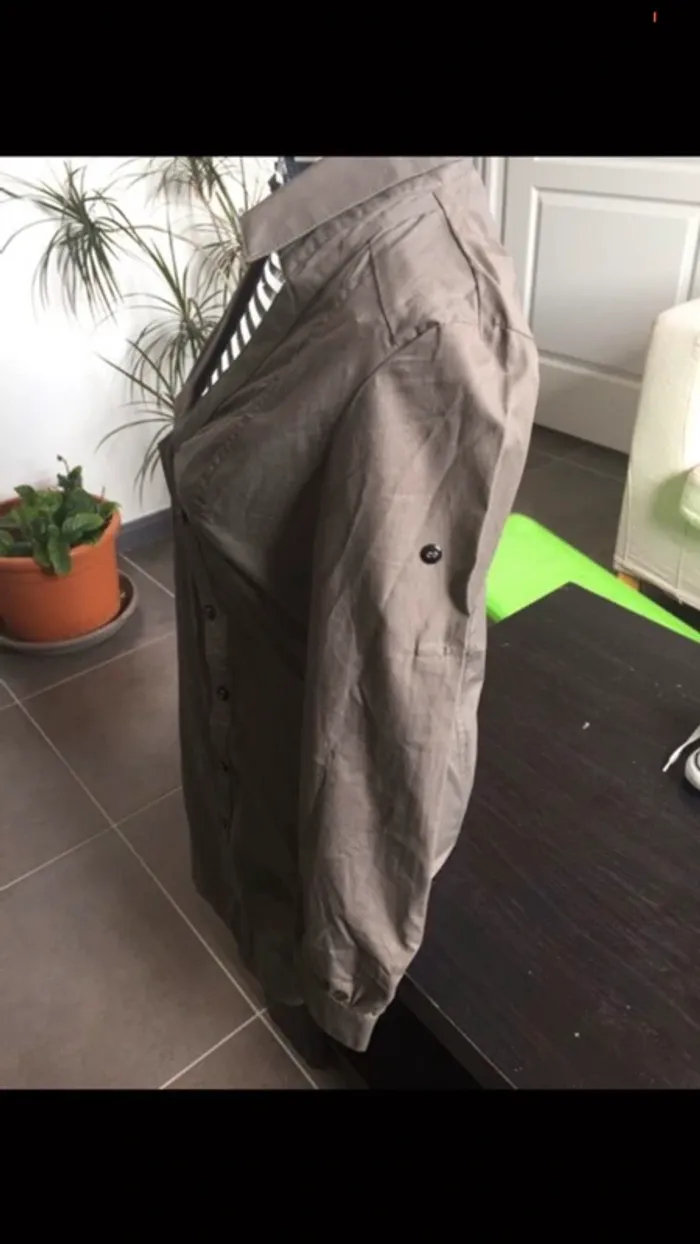 Robe chemise kaki - photo numéro 3