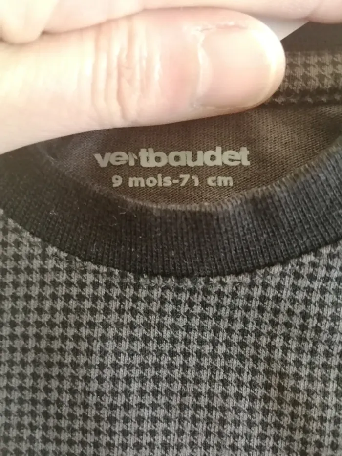 Haut manche longue vertbaudet pied de poule noir et gris - photo numéro 5