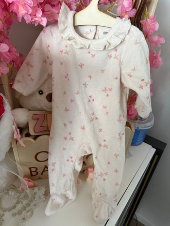 Pyjama dors bien en velours bébé fille