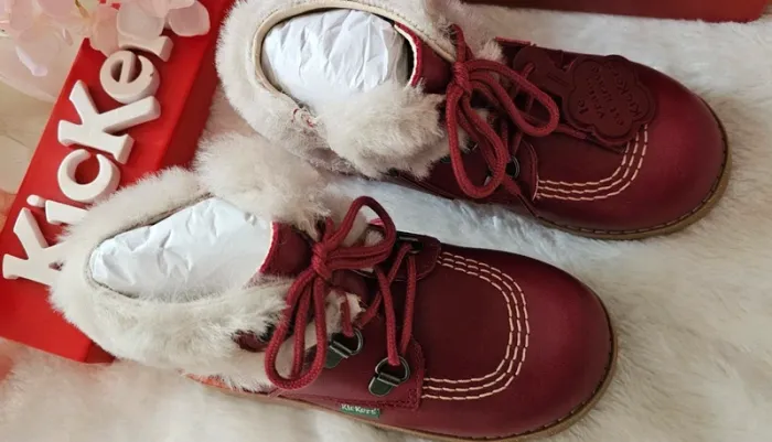 Bottes Bottines Cuir Zip Extérieur Fourré Kickers T27 - photo numéro 3