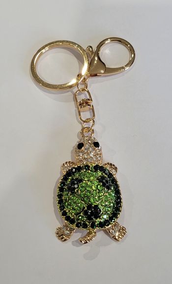 PORTE CLE TORTUE VERTE STRASS ! NEUF !