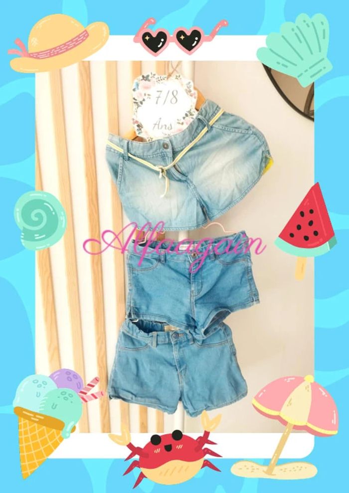 Lot shorts jean 7/8ans