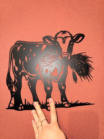 Décoration murale en métal vache