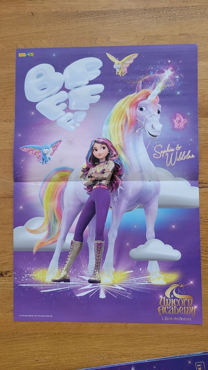 Lot L'école des licornes : 1 album panini , 3 planches de tatouage temporaire, 1 poster - photo numéro 10