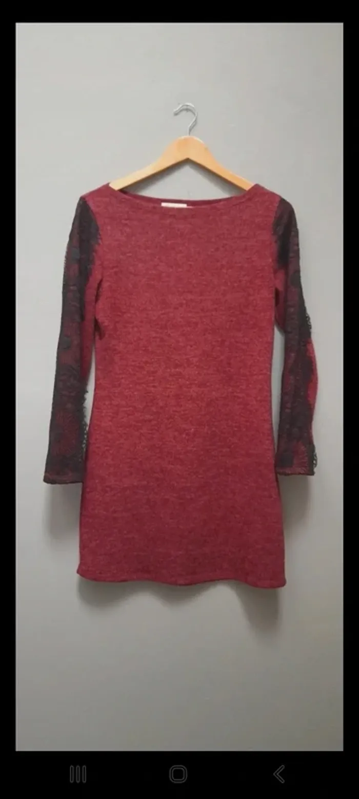 Robe pull avec manches dentelle - photo numéro 2