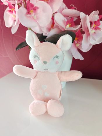 Doudou biche faon rose sergent major