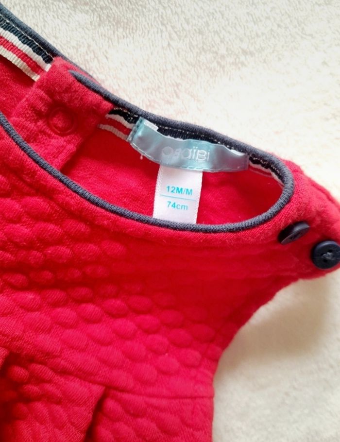 Robe hiver rouge  sans manches 12 mois  Obaïbi - photo numéro 3