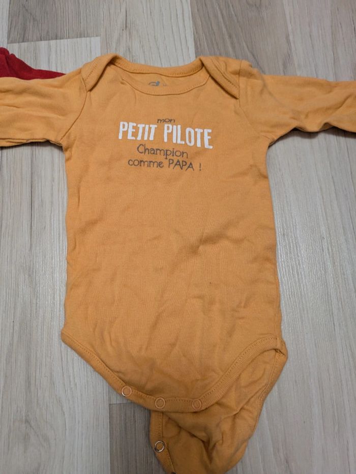 Lot de 3 bodys manches longues garçon 6 mois - photo numéro 3