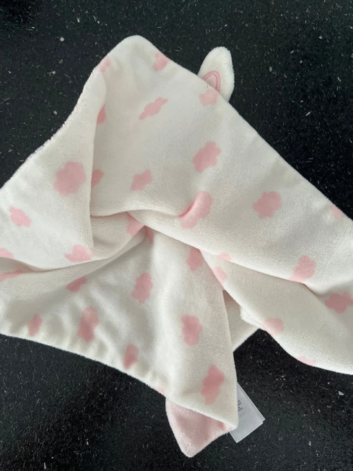 Grand doudou, lapin, plat rose nuage - photo numéro 2