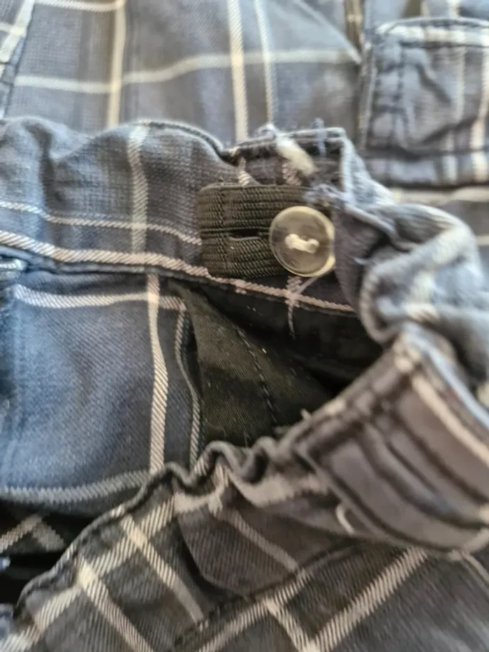 Short garçon 3 ans Creeks Bleu marine avec rayures blanches carreaux coton - photo numéro 5