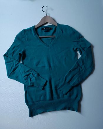 Pull cachemire bleu canard Galeries Lafayette taille 0