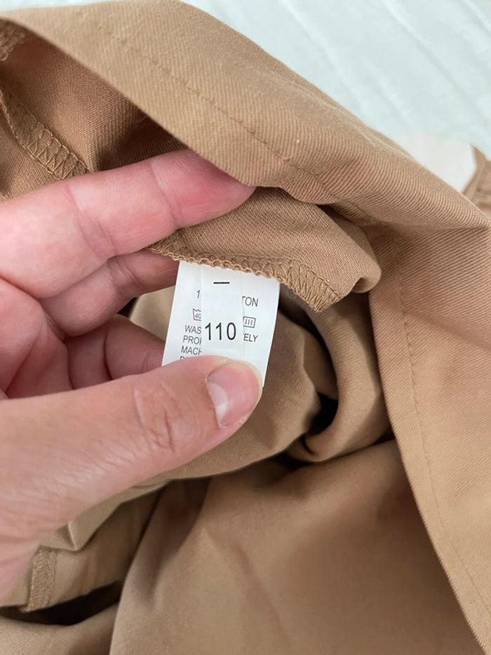 Robe beige col Claudine blanc - Neuve - photo numéro 7