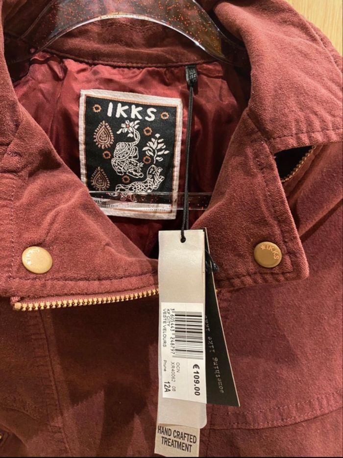 Veste motard fille 12 ans  IKKS en velours   – neuve - photo numéro 4