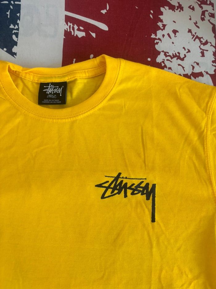 T-shirt Rework taille L jaune moutarde motif carte «as de pique» - photo numéro 3