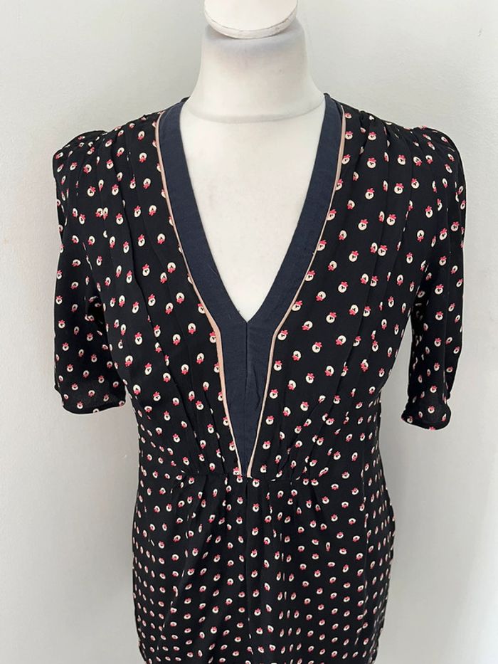 Robe noire à motifs Claudie Pierlot XS - photo numéro 3