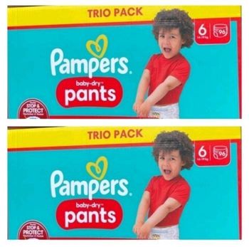 Lot de 192 Couches Pampers Baby Dry Pants 14-19KG Taille 6 Neuf