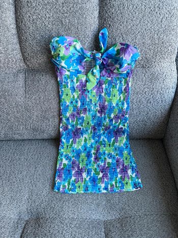 Robe bustier bleu et violet Bershka