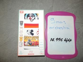 lot de 5 bodys mickey orchestra taille 9 mois neuf