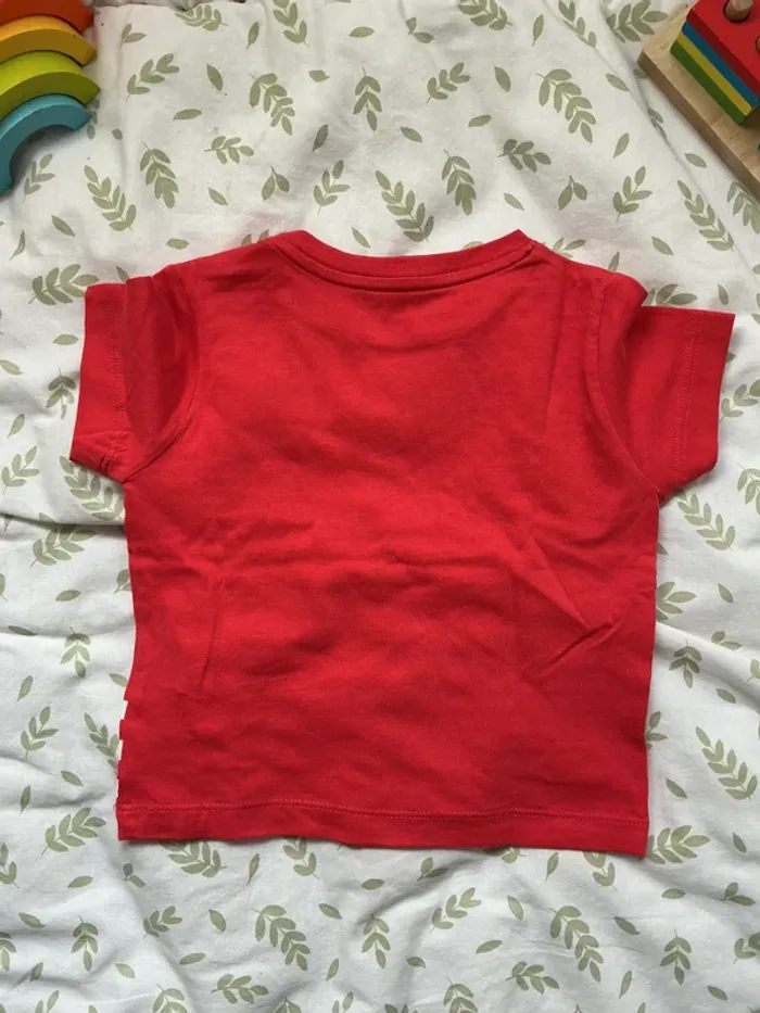 teeshirt manches courtes rouge inscription devant 9 mois bout'chou - photo numéro 5