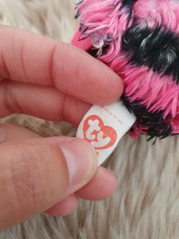 Peluche  porte  clé  boule  rose ty - photo numéro 3